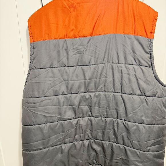 Nordic Track Orange & Gray Colorblock Full Zip Puffer Vest Jacket Mens Size XXL - Picture 2 of 11